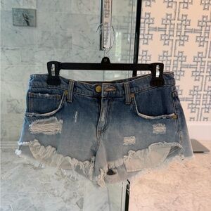Ramy Brook Blue Distressed Jean Shorts